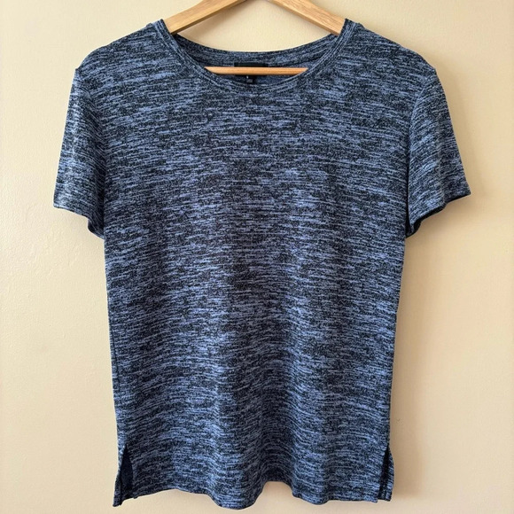 Wilfred| Aritzia| 'Divina' Casual Blue Heathered Blue/Dk Grey T-Shirt Sz Small - Picture 1 of 5